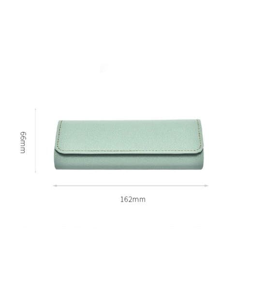 Glasögonfodral i konstläder - Blå - Uppfällbart glasögonfodral - 16,2*6,6 cm