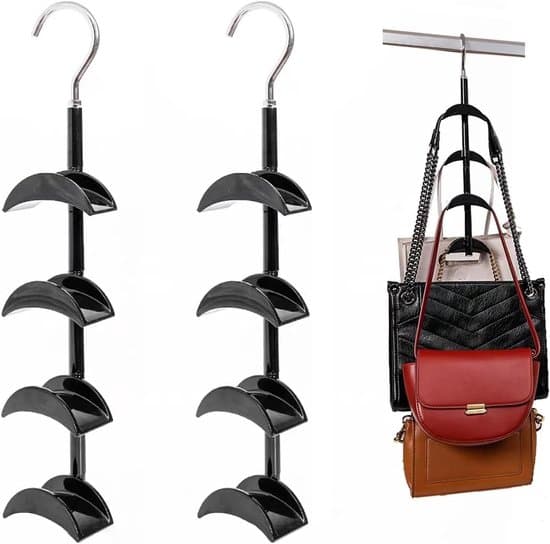 Håndtaskeholder - 2 Stykker - 360 Grader Drejelig - Sort
