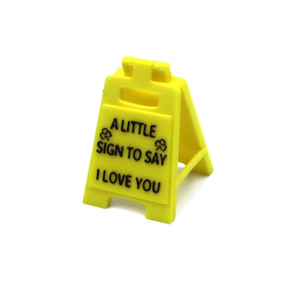 Valentinsdag Mini Skilt Plade, Jeg Elsker Dig - Gul