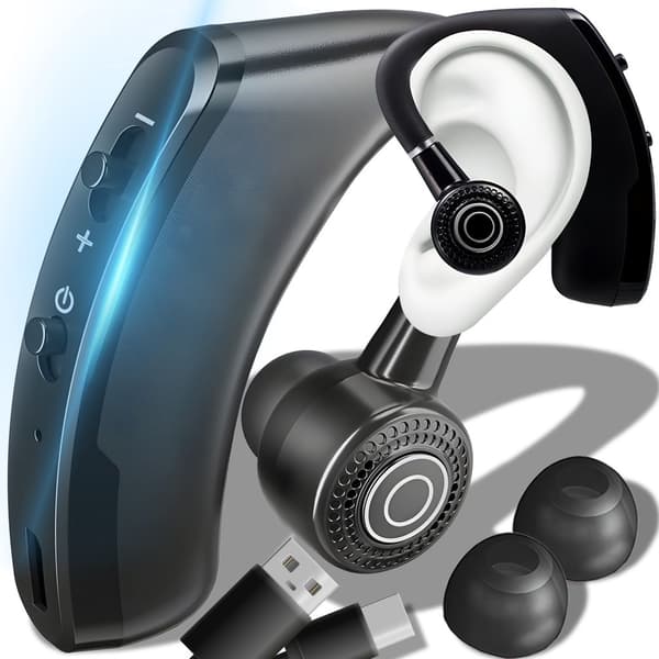 Mono Bluetooth 4.1 headset med mikrofon til håndfri opkald, Android, ultralet in-ear.