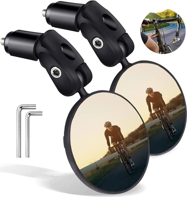 2-pack 360° justerbara vidvinkelcykelstyreändbackspeglar