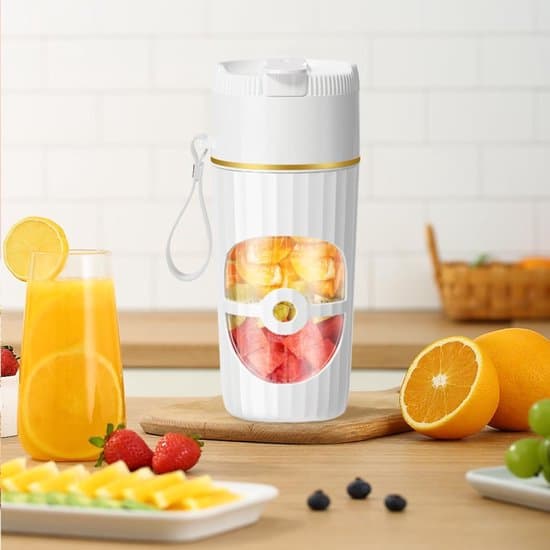 Ledningsfri 450 ml USB-C bærbar smoothieblender med 6 knive i rustfrit stål