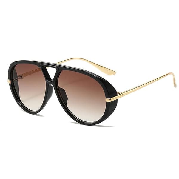 Herre Oversized Double Bridge Solbriller Retro Solbriller Dame Mode Solbriller UV400 Herrestil (Sort) C1
