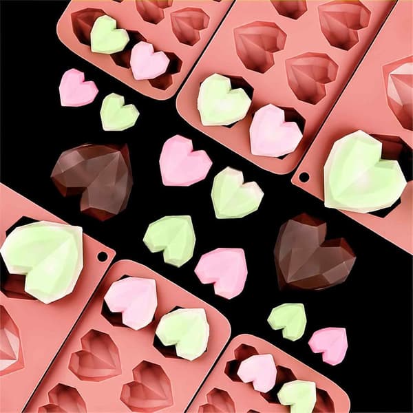 2 stk. hjerte chokoladeforme, non-stick belægning, velegnet til Valentinsdag