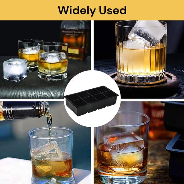 Whiskey Silikonform Isbitsform Stor Form Jättefyrkantig Svart DIY