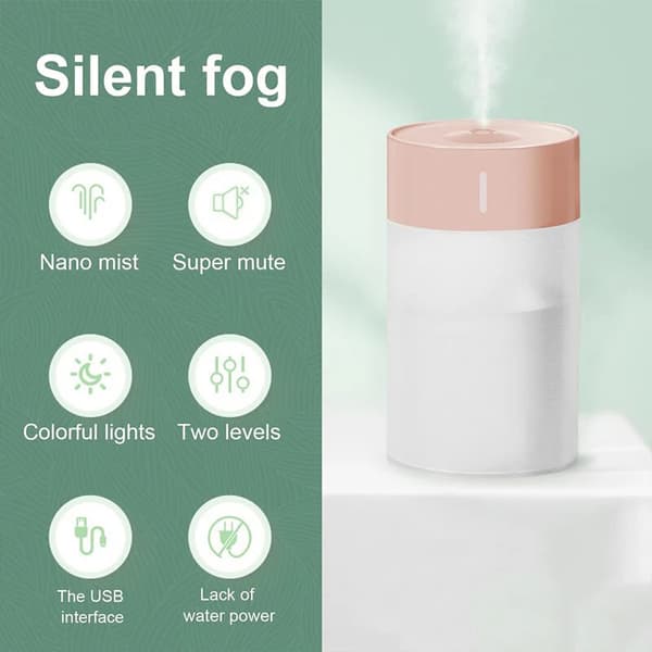 Mini luftfugter ultralyd 2 tilstande aromaterapi diffuser hvid