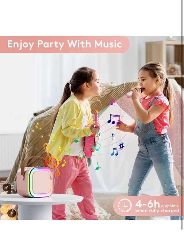 Mini Karaokemaskin Barn Bärbar Bluetooth-högtalare Trådlös
