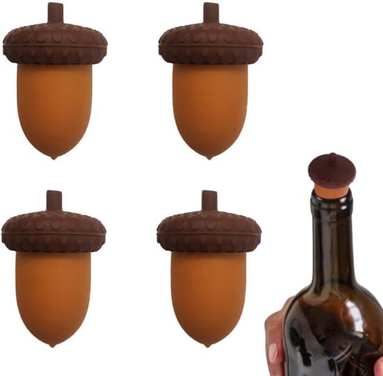 4-pack brun 2,9x2,9x4,1 cm silikon mini vinflaskpropp