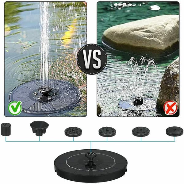 Fuglebad Flydende Solfontænepumpe Vandpanel Strøm Pool Have Dam Sæt 16cm Solfontæne LED Sæt