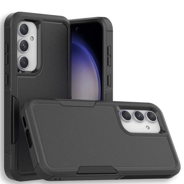 Kraftigt, robust, stødsikkert etui til Samsung Galaxy S23 FE (sort).