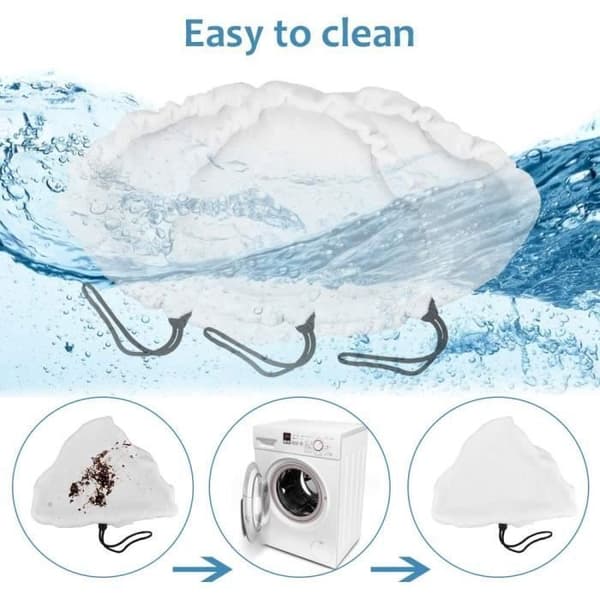 8-pack mikrofiberdukar, lämpliga för H2O MOP ångmopp, utbytbar triangulär ångrengöringsmoppdyna.