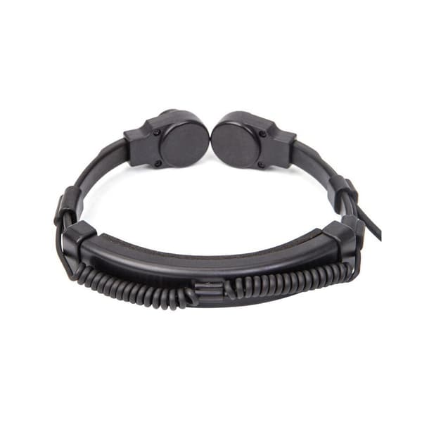 Två infällbara kraftiga strupmikrofonheadset med NATO-kontakter