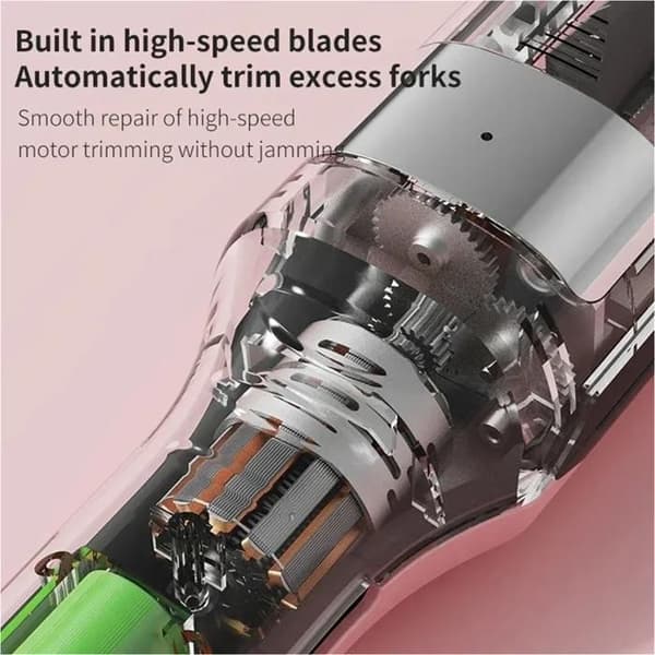 Genopladelig bærbar elektrisk hårklipper til kvinder, trimmer automatisk spaltede spidser - Sort