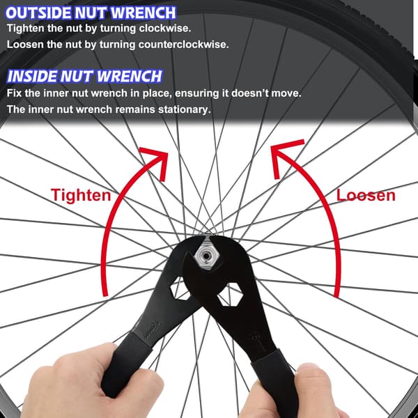 Cykelnavnøgle, unbrakonøgle sæt, 13-17mm