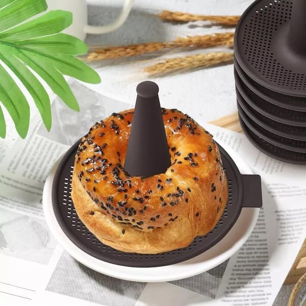 Munkbakformar, munkbakplåtsset, 6-delars bakformset för munkkakformar (6-delars set, kaffefärg)
