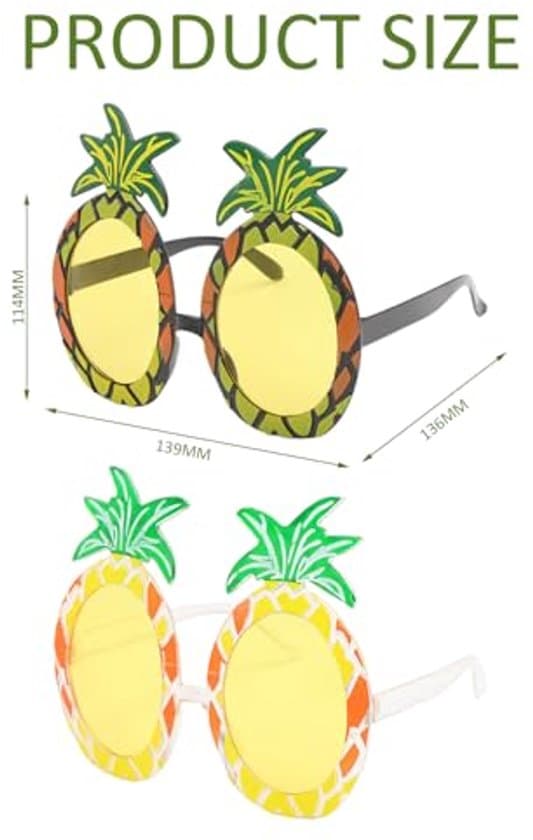 2 par ananas solbriller - gule - sjove tøjtilbehør