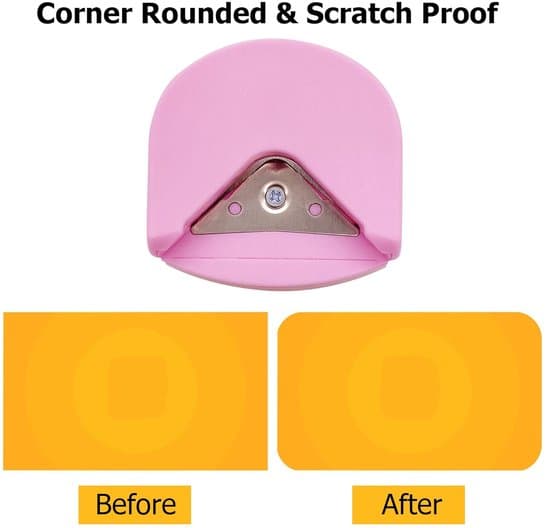 Mini PVC hjørneafrunder og enkelthulsstanse (pink)