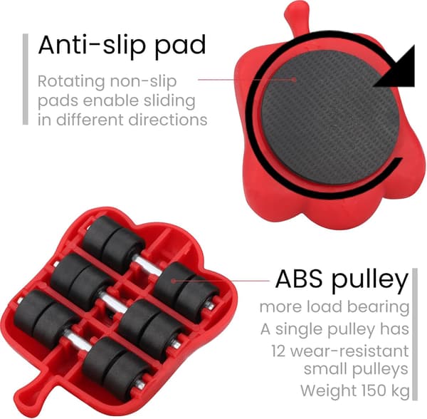 14-delars möbellyftset, kraftigt möbelglidsystem, möbeltransportkit