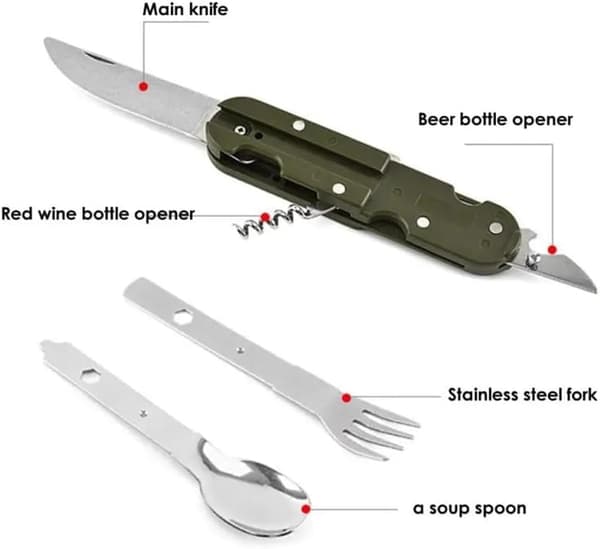 campingbestick SS hopfällbara utomhusbestick