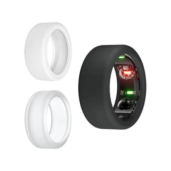Ring protectors för Ring Gen3, elastiska silikonträningsringskydd, 3-pack, storlek M (vit)