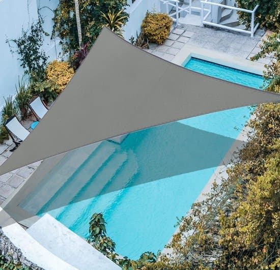 Triangulär skuggduk (3x4x5m) - Ogenomskinlig 95% UV-skydd Utomhusmarkis med fasta rep (Antracit)