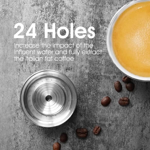 Påfyllningsbara Nespresso Vertuo Plus kaffekapslar i rostfritt stål (70 ml / 2,4 oz)