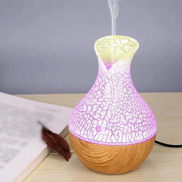 Luftfugter Vase Crack USB Diffuser Trækorn Bilrenser