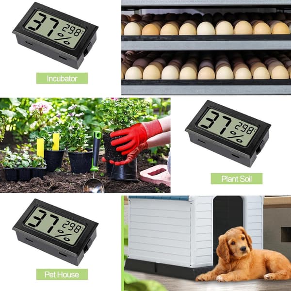 8-delad digital inomhustermometer och hygrometer-set - kompakt och tydlig display