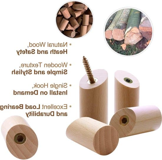 Träklädkrokar - Multifunktionella - 6-pack - 3 x 6 cm
