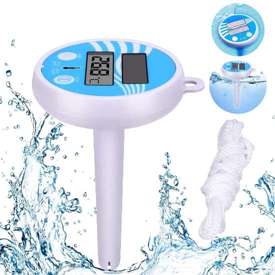 Flytande Pooltermometer - Digital Termometer - Solcellsdriven Termometer - med LCD-display - Lämplig för Inomhus- och Utomhuspooler och Spa