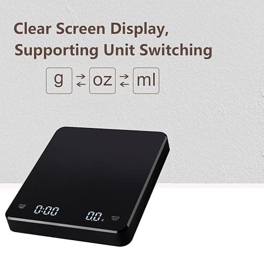 Svart Basic 2.0 Elektronisk Espressosvåg med Vattenflödestimer & Digital Display