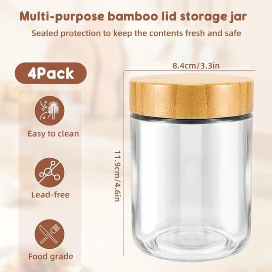 Overnight Oats Burkar - 4 Delar - 500ml - Lufttäta