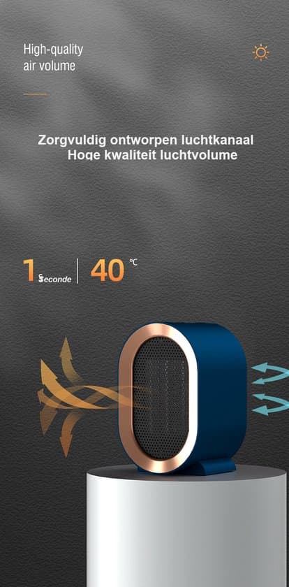Elvarmer-Rumvarmer-Minivarmer-1200 W-Blå