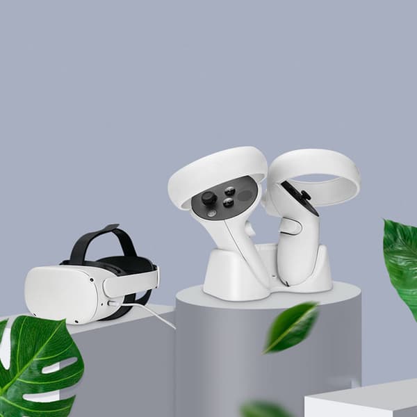 Laddningsdocka Quest 2 VR-glasögon Headset Laddstation Stativ Set