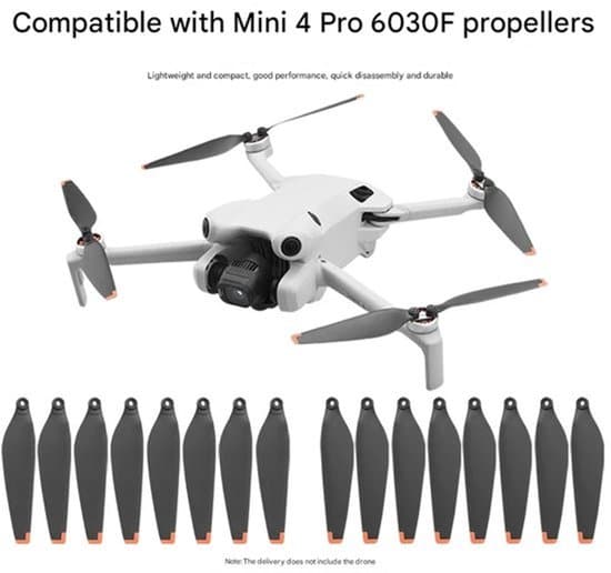 Propellerbladskydd vingtillbehör för DJI MINI 4PRO 6030 propellerdrönare, 2 par redan installerade