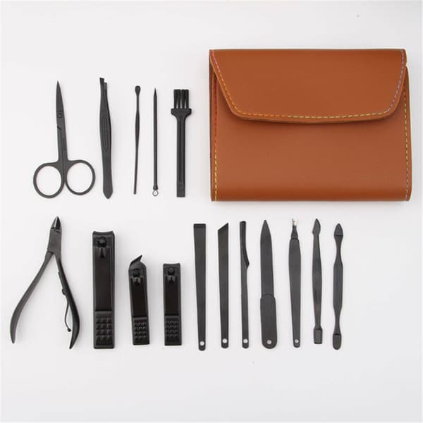 16 dele manicure sæt pedicure kit negleklippere rustfrit stål