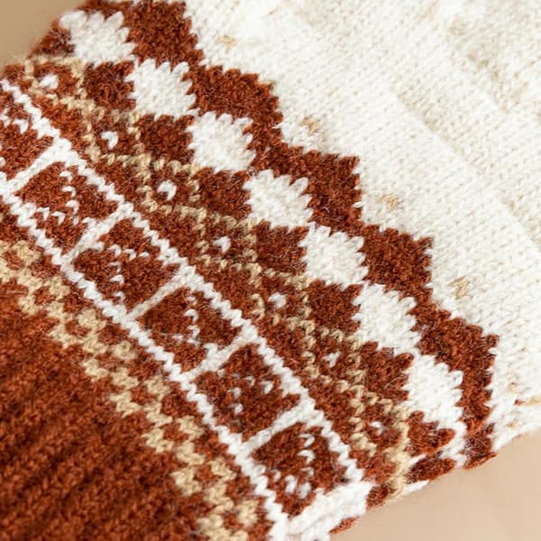 Tykkede Vinter Strikkede Fleece Touchscreen Handsker - Råhvid