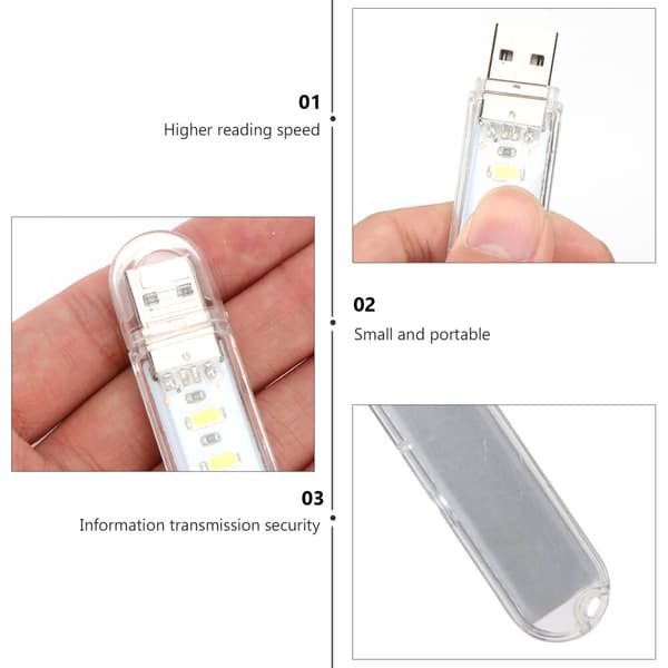 10-pak bærbar natlampe USB genopladelig