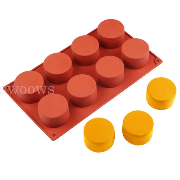 2x 8-hulrums bageplade silikoneform mini cupcake cookie bageform muffinform