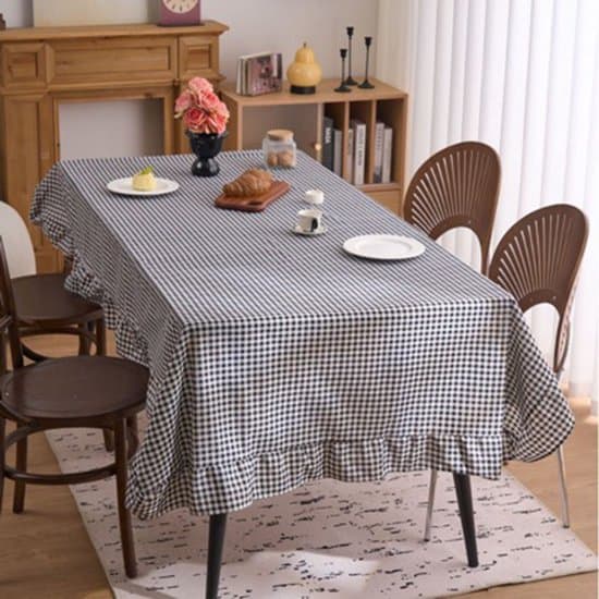 Rektangulær ternet dug - Vandtæt - 150x150 cm - Sort