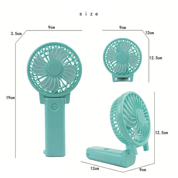 Mini Håndholdt Ventilator Bærbar Sammenfoldelig Bordkøler USB Genopladelig - Blå