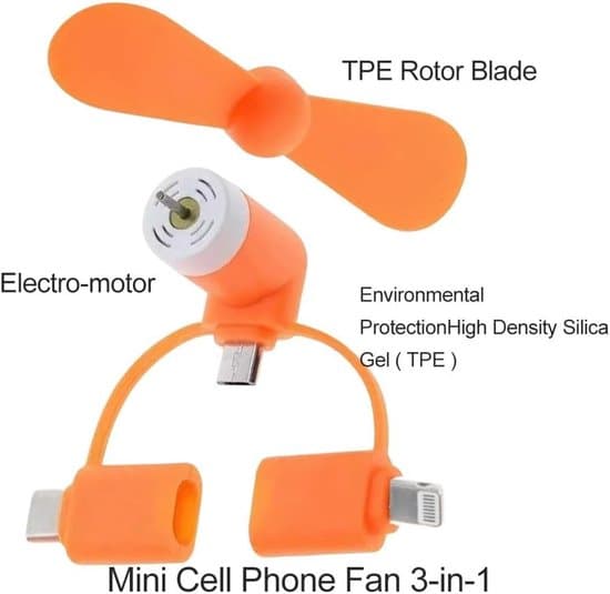Universal lydløs miniventilator til telefon og tablet
