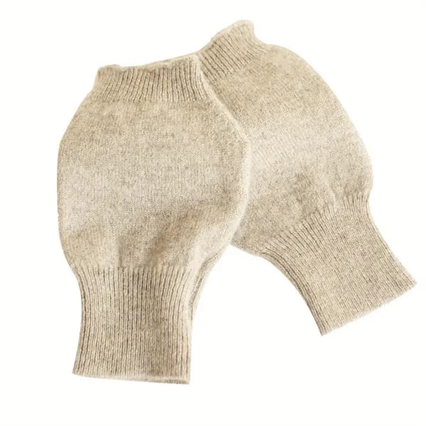 Dame efterår vinter strikkede håndledshandsker halvfinger kørsel korte - beige