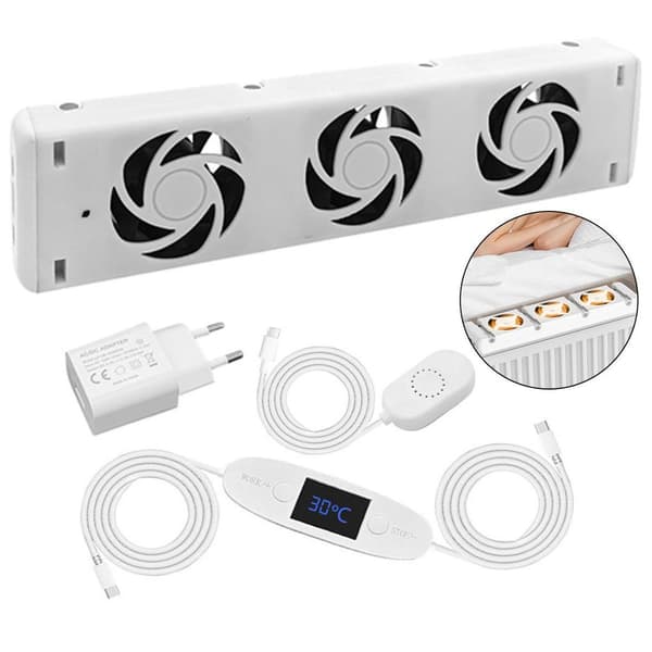 Radiatorventilator, 3.0 smart varmblæser m/ termisk sensor, varmeforstærker til gulvvarme og radiatorer