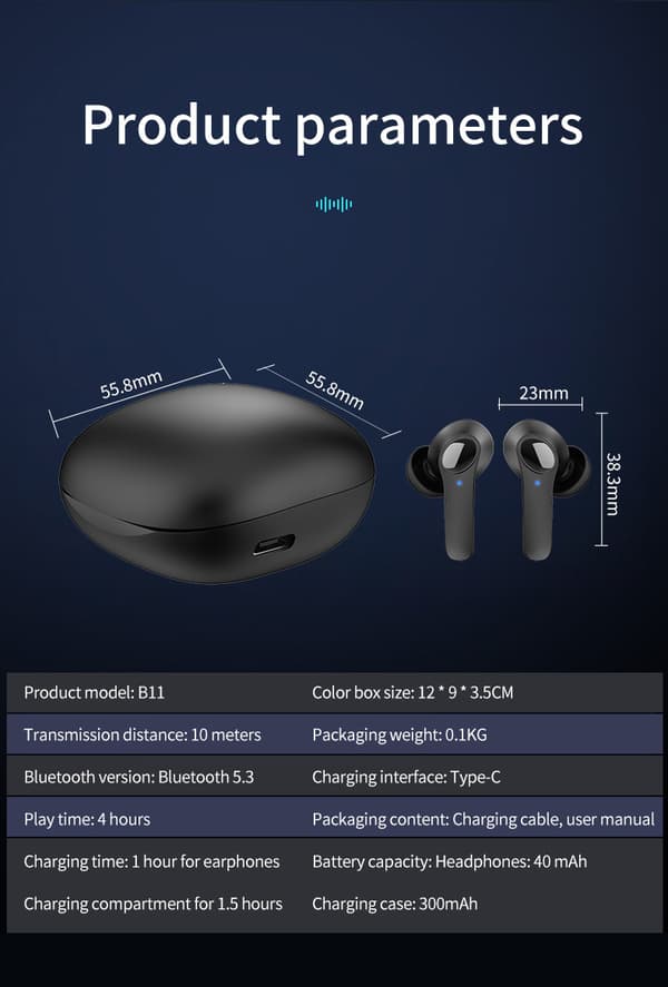 Smarta röstöversättningshörlurar, binaurala, 140+ språk, Bluetooth samtidig, vit