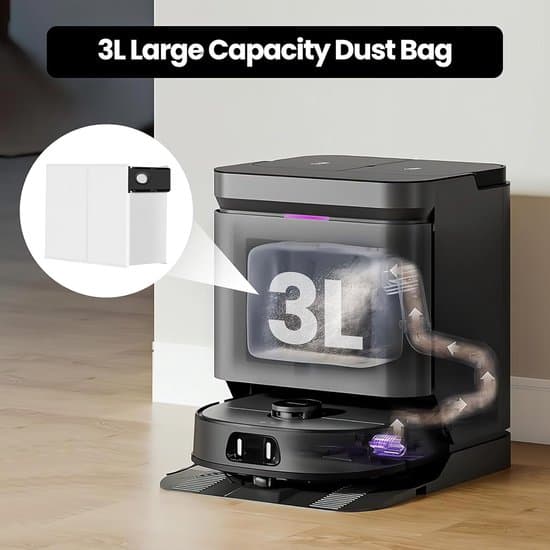 12 dammsugarpåsar för Eureka J15 Pro Ultra robotdammsugare, 3L engångsbytespåsar