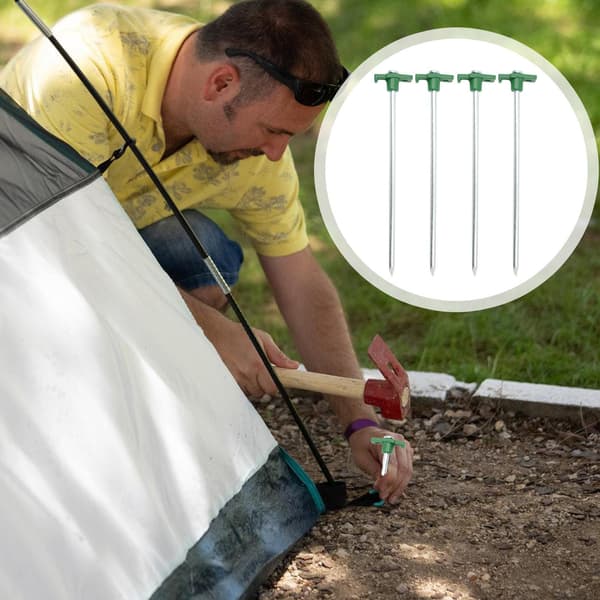 Markpinnar 4 st Campingtältpinnar Ståltältspikar Flexibla Gröna