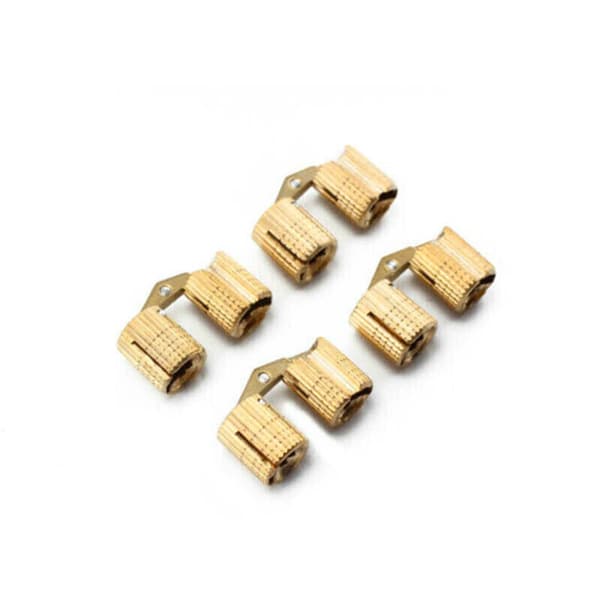 4 messing cylindriske hængsler, ferrule hængsler, 10 mm