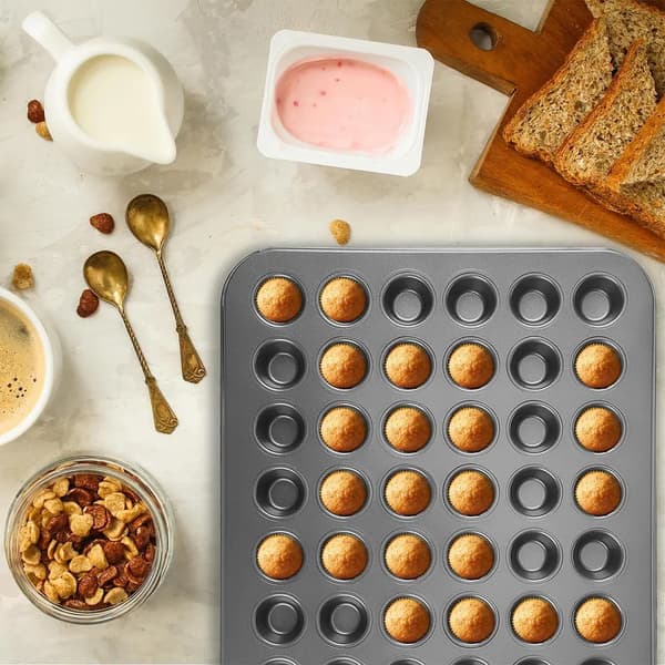 Minimuffinsbakformset – 2 minimuffinsbakformar, 48 muffinsbakformar, non-stick minimuffinsbakformar
