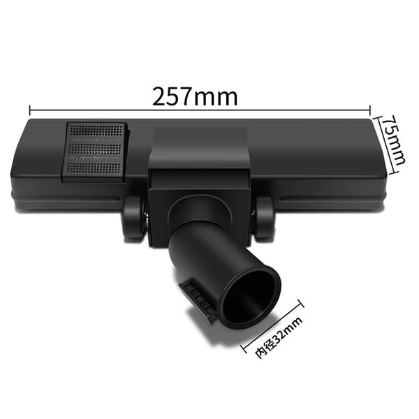 Støvsuger gulvbørste, 1,25 tommer 32 mm indvendig diameter, til hårde overflader og tæpper, sort.